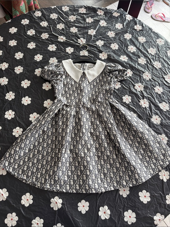 Dior Other - Dior Black and White Monogram Peter Pan Collar Dress